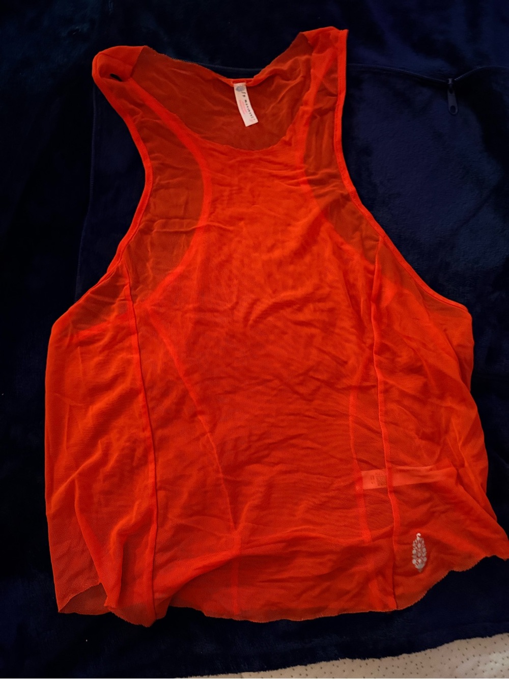 FP Movement by Free People Bright Orange Mesh Tank Top